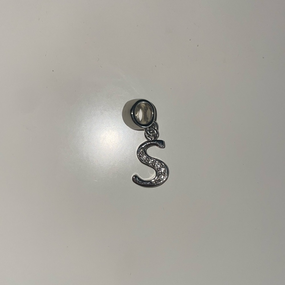 925 Sterling Silver - Letter ‘S’ Dangle Charm